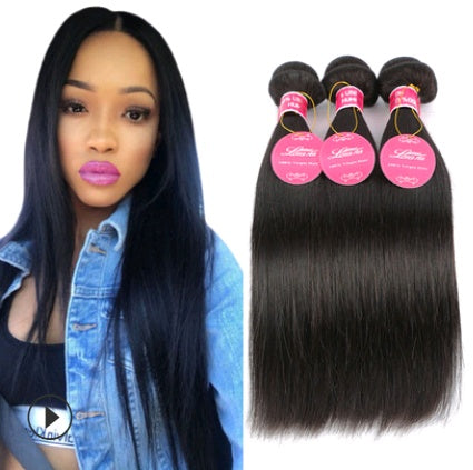 Real Human Hair Wig Straight & Wave Hair Curtain with Natural Color 100% Human Hair Extensions for Women