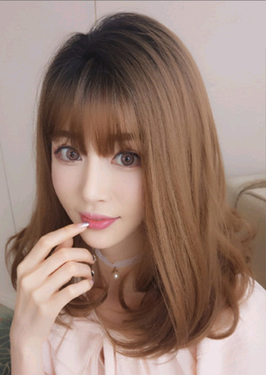 Women's Fashion Air Bangs Wig Soft Chemical Fiber Fake Hair with Natural Look Perfect for Daily Wear & Cosplay