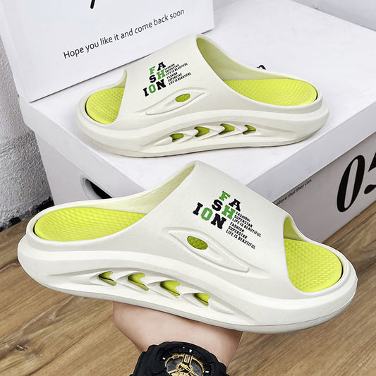 Men's EVA Thick Sole Color Block Slippers Lightweight House Shoes with Arch Support