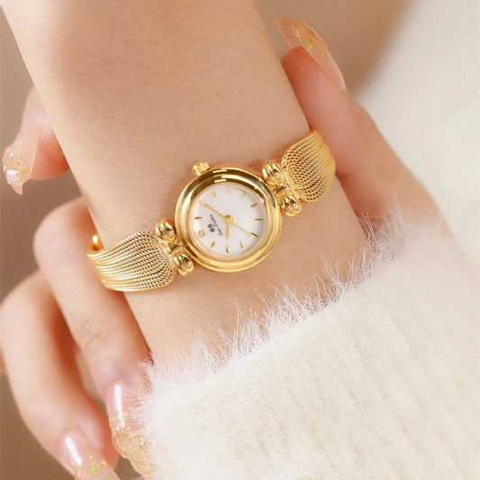 UTHAI Women's Luxury Gold Bracelet Watch Waterproof Fashion Quartz Wristwatch Elegant Ladies Jewelry Timepiece & Perfect Gift