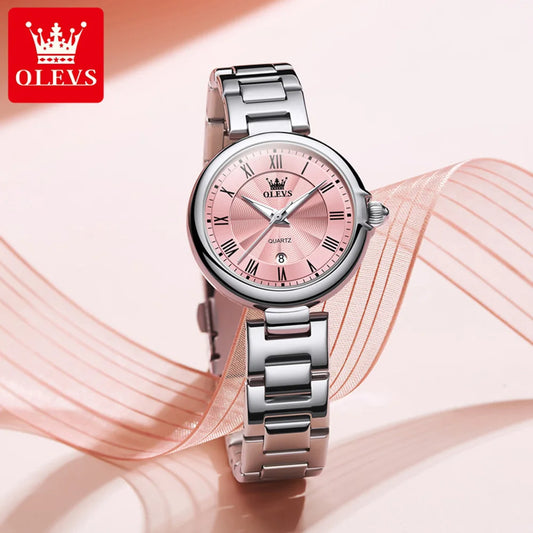 OLEVS Luxury Women's Watch Classic Waterproof Luminous Calendar Watch Elegant Quartz Dress Watch for Women