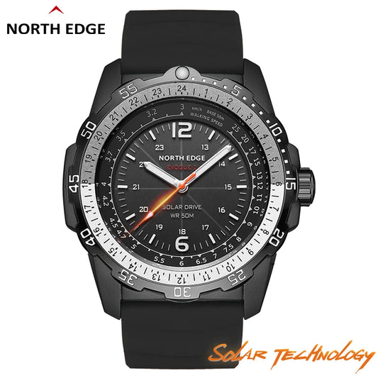 NORTH EDGE EVOQUE 2 Men's Digital Military Watch 50M Waterproof Solar-Powered Luminous Sport Watch Eco-Friendly Tactical Wristwatch