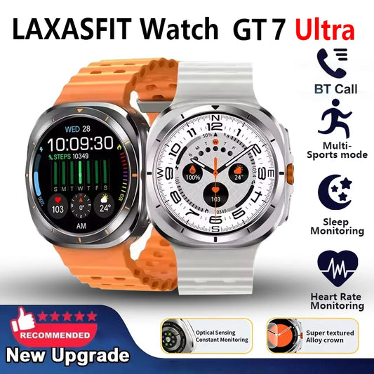 LAXASFIT GT7 Ultra Smart Watch 1.52" AMOLED Bluetooth Calling Fitness Tracker Waterproof Sports Smartwatch for Men & Women
