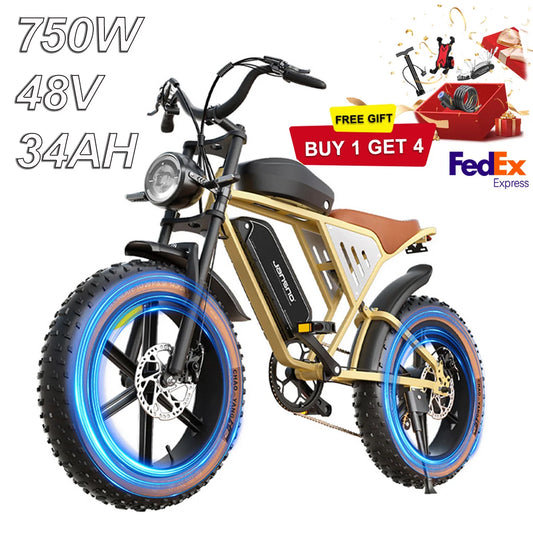 X70 750W Electric Bike Dual Battery 34AH Long Range E-Bike 40KM/H Mountain Electric Bicycle with 20"x4" Fat Tires
