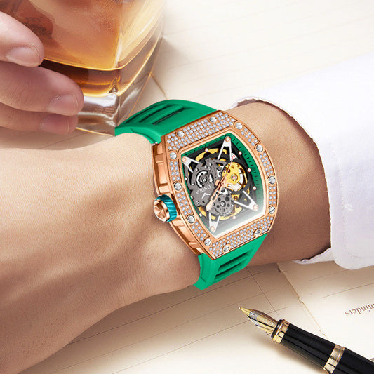 Luxury Men's Automatic Watch Fully Jewelled Mechanical Movement Premium Stainless Steel Exhibition Case Back Classic Dress Watch for Men