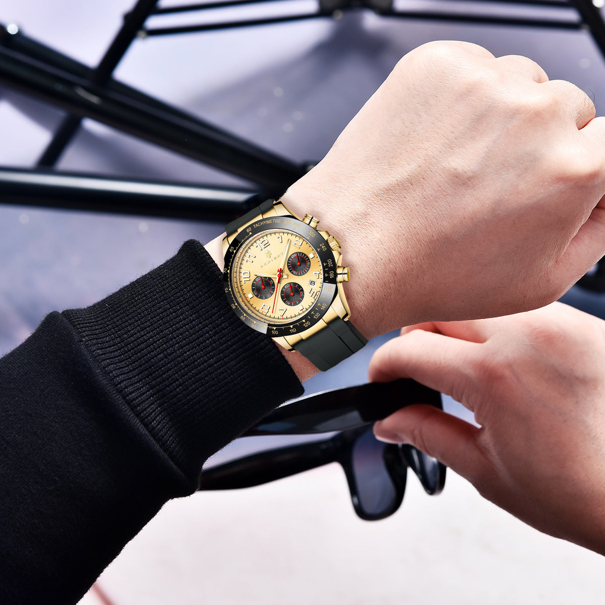 Men's Chronograph Dress Watch Classic Business Quartz Wristwatch Waterproof Date Display Elegant Fashion Watch for Men Perfect Gift