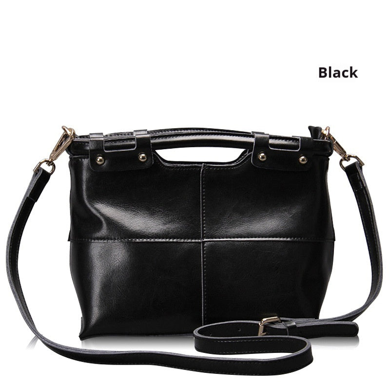 European & American Retro Solid Color Women's Leather Messenger Bag – Vintage Crossbody Purse for Women