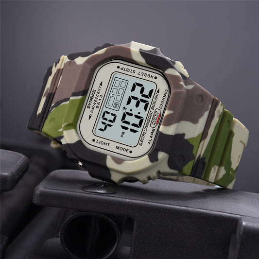 Square Trend Men's digital Multifunctional Luminous watch