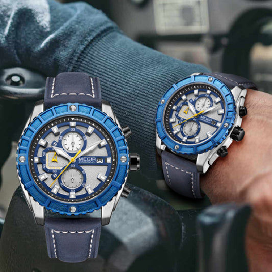 Men's Fashion Sports Watch with Belt Strap Casual Leisure Quartz Watch Calendar Date Display Waterproof Wristwatch for Men Trendy Outdoor & Daily Wear
