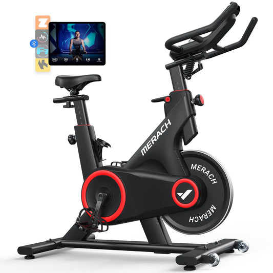 Bluetooth Indoor Cycling Bike – Smart Exercise Bike with Auto Resistance, APP Tracking & Tablet Holder for Home Workouts