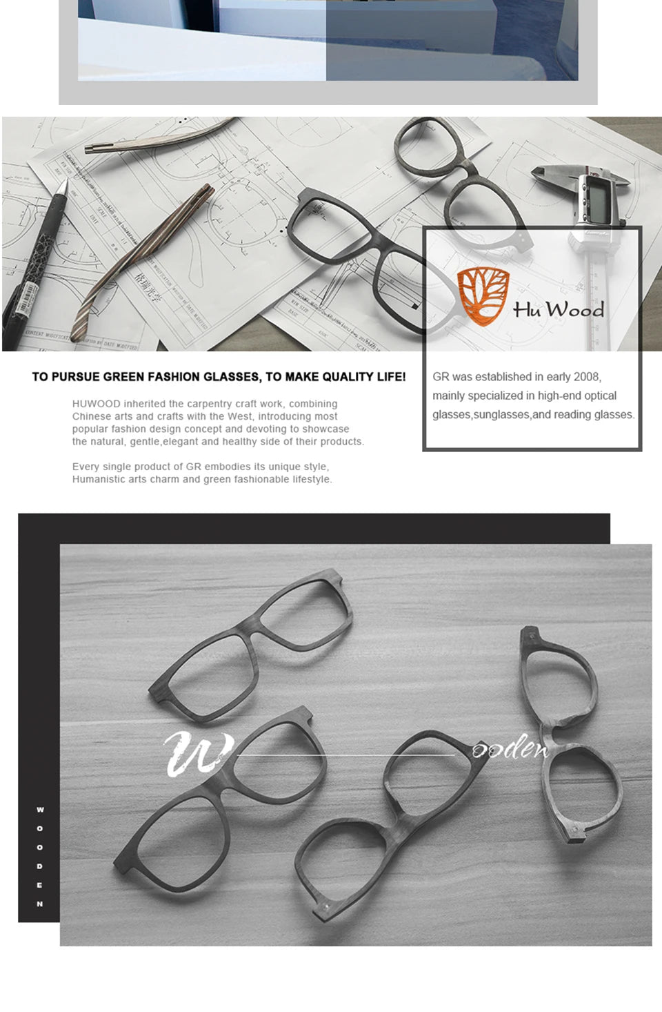 HU WOOD Square Sunglasses for Men - Polarized UV400 Protection - Fashion Mirror Lens Sport & Driving Glasses - High Quality Retro Shades