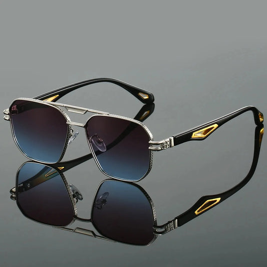 Luxury Pilot Men's Sunglasses UV Protection Gradient Lens Durable Metal Frame Comfort Fit Outdoor Driving and Everyday Wear