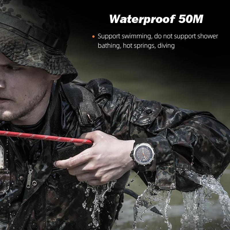 NORTH EDGE EVOQUE 2 Men's Digital Military Watch 50M Waterproof Solar-Powered Luminous Sport Watch Eco-Friendly Tactical Wristwatch