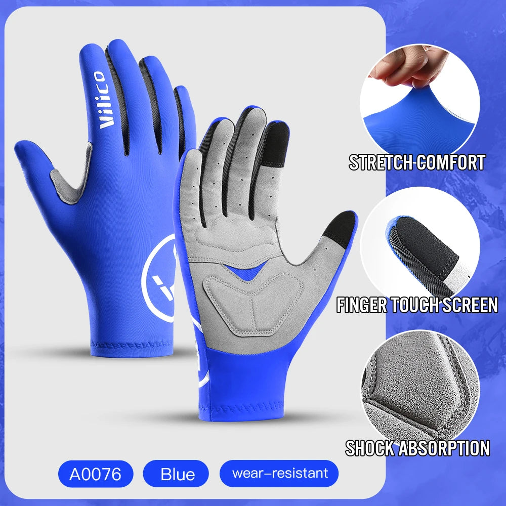 Touch Screen Cycling Gloves - Full & Half Finger Gel Padded MTB/Road Bike Gloves for Men & Women - Breathable Sports Bicycle Riding Racing Gloves
