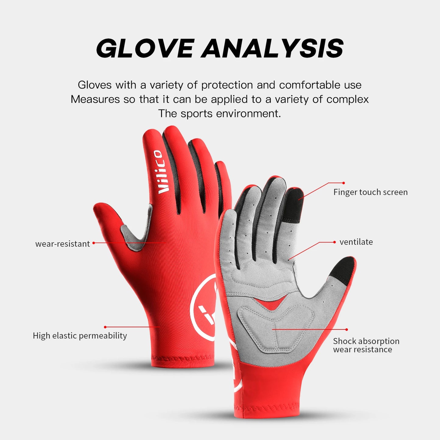 Touch Screen Cycling Gloves - Full & Half Finger Gel Padded MTB/Road Bike Gloves for Men & Women - Breathable Sports Bicycle Riding Racing Gloves