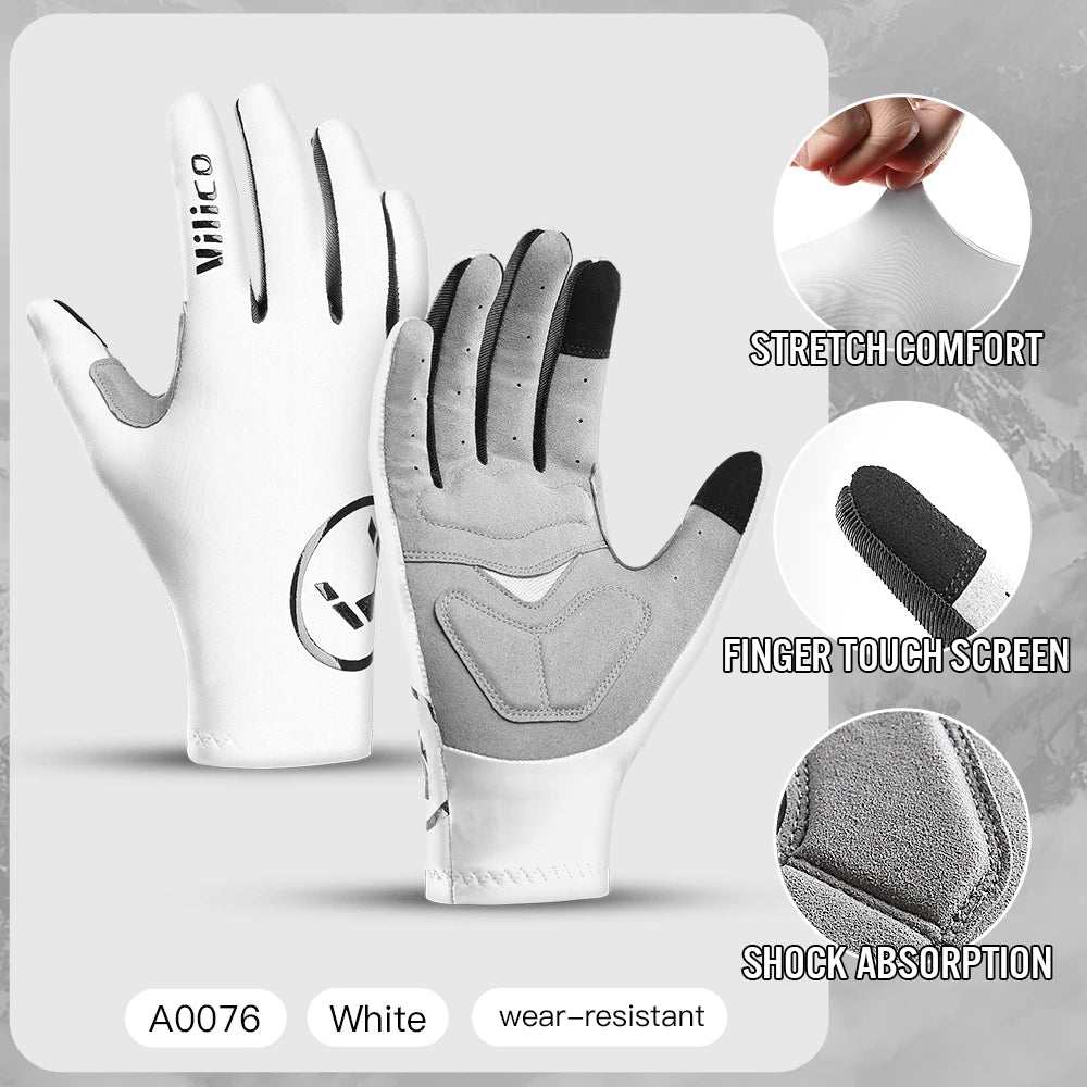 Touch Screen Cycling Gloves - Full & Half Finger Gel Padded MTB/Road Bike Gloves for Men & Women - Breathable Sports Bicycle Riding Racing Gloves