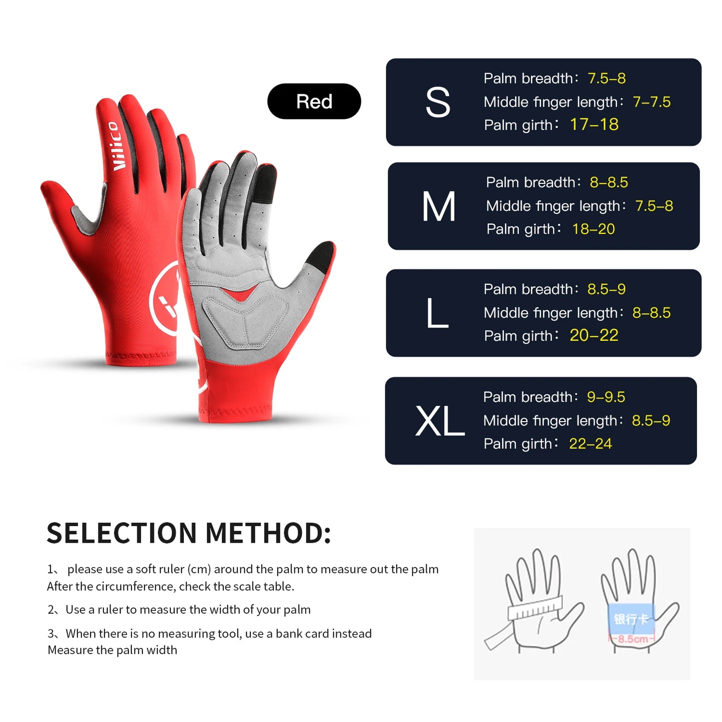 Touch Screen Cycling Gloves - Full & Half Finger Gel Padded MTB/Road Bike Gloves for Men & Women - Breathable Sports Bicycle Riding Racing Gloves