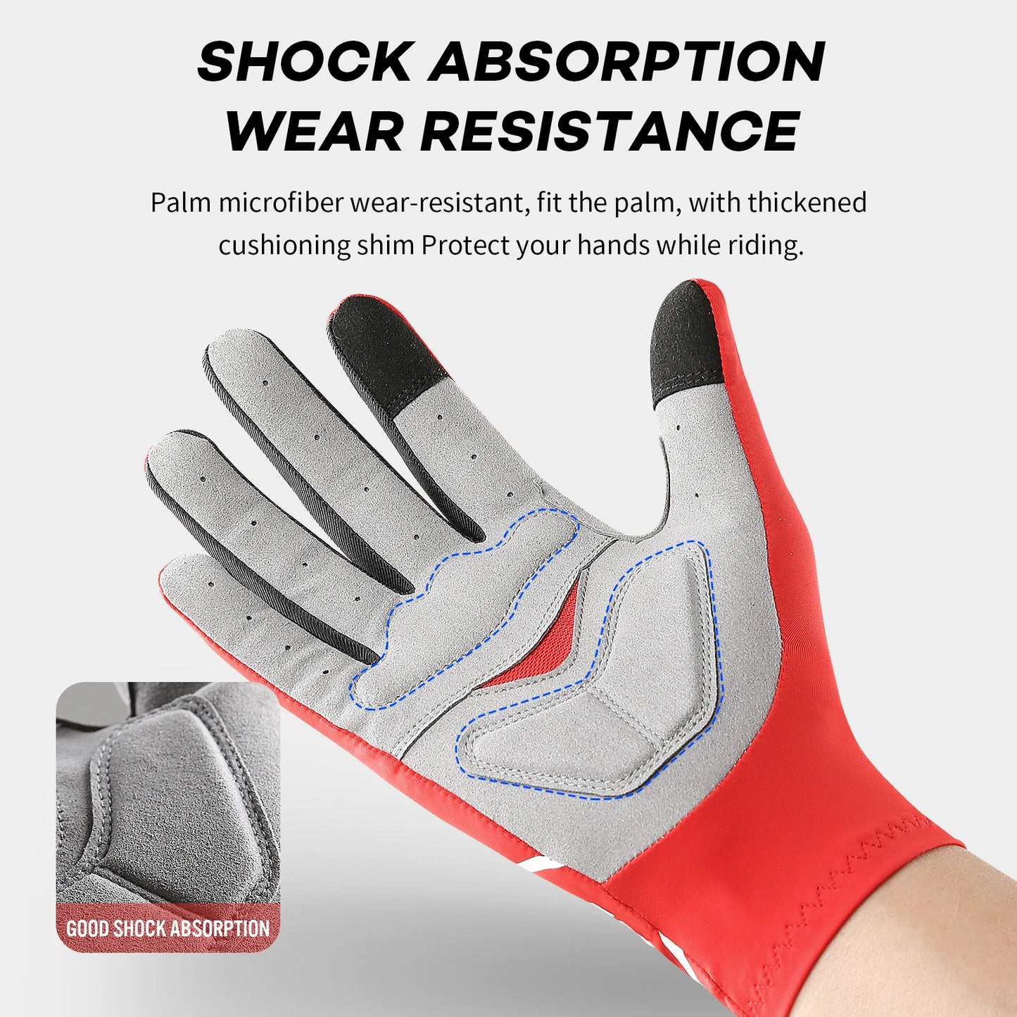 Touch Screen Cycling Gloves - Full & Half Finger Gel Padded MTB/Road Bike Gloves for Men & Women - Breathable Sports Bicycle Riding Racing Gloves
