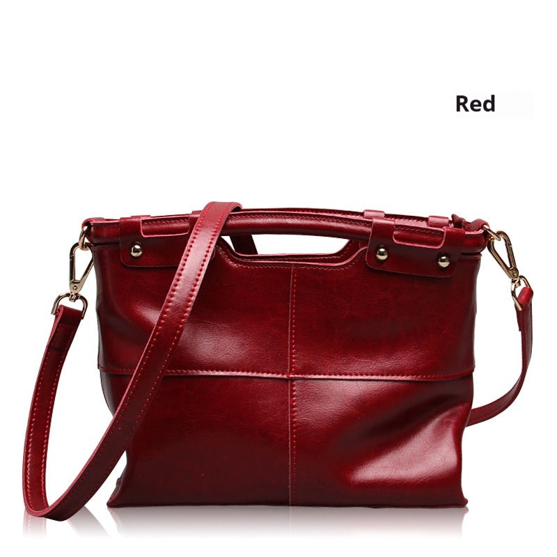 European & American Retro Solid Color Women's Leather Messenger Bag – Vintage Crossbody Purse for Women